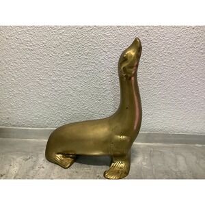 VINTAGE ANTIQUE  MCM BRASS SEAL, RARE! 12" X9"‎ ORIG. PATINA